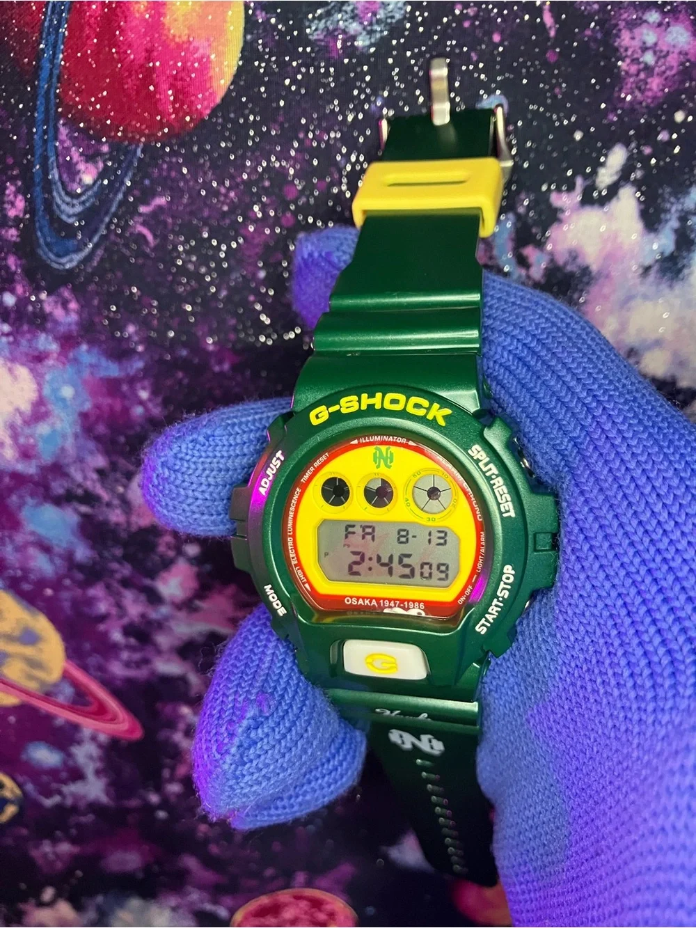 Custom G Shock Hawks Collab Green style colorway